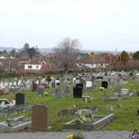 View across Bridgwater from Quantock Road Cemetery - March 2008, Бриджуотер