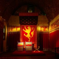 Henry II Throne, Kings Hall, Great Tower Royal Palace, Dover Castle, Kent, UK, Дувр