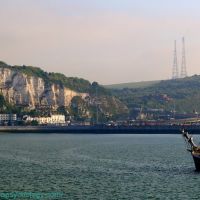 Morgenster Two-masted Brig and White Cliffs of Dover Castle, Kent, UK, Дувр