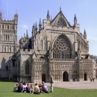 Exeter Cathedral on the first warm day of spring, Ексетер