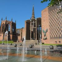 Hope springs eternal, a view of the old and the new Coventry Cathedrals., Ковентри