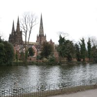 Lichfield Cathedral from Minster Pool, Личфилд