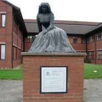 GEORGE ELIOT statue, placed in front of George Eliot Hospital.  Mary Ann (Marian) Evans (22 November 1819 – 22 December 1880), better known by her pen name George Eliot, was an English novelist. She was one of the leading writers of the Victorian era. Her, Нунитон
