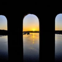 sunset from the Rochester Bridge, Рочестер