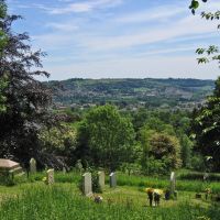 View towards Stroud from Randwick C of E Parish Churchyard, Gloucestershire, UK, Строуд