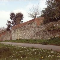 Hereford, remains of town wall towards river, Херефорд