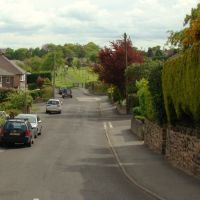 Looking along School Lane towards Brook Lane and the recreation ground, Grenoside, Sheffield S35, Чапелтаун