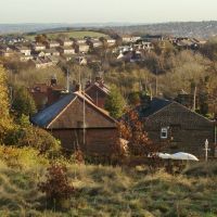 Panorama of Springwood Lane houses in High Green looking towards Chapeltown, Sheffield S35, Чапелтаун