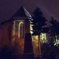 Karácsonyi festmény - Avasi templom és a Palóczy emlékmű, Мишкольц