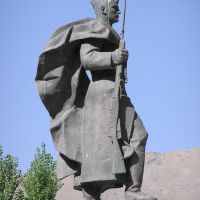Monument of unknown Soldier pointing towards Afghanistan  seen from East, Хорог