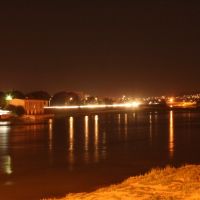 Khujand by night, a view off the new bridge - Ночной Худжанд, вид с нового моста, Худжанд
