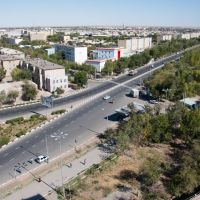Вид с гостинтцы "Ташкент" на Турткульское шоссе, Нукус