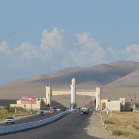 Ouzbékistan.Point de controle sur la route entre Shahrisabz et Samarkand., Гузар