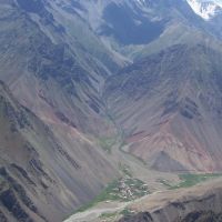 Turpa pass, ascent, view to Kyzyl-Chara village, Кува