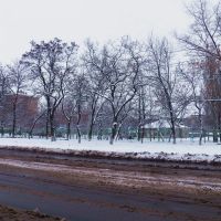Школьный двор зимой, Горловка