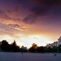 Kramatorsk.  Area. Sunset. Краматорск. Панорама площади. Закат., Краматорск