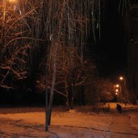 Міський парк Словянська вночі, Славянск