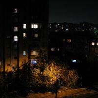 м/н Юбилейный Ночной вид с окна, Харцызск