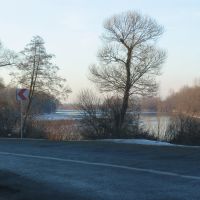River Tisa at the Romanian-Ukrainian border, Тячев