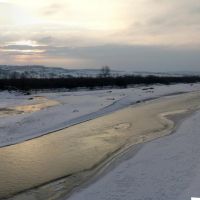 Panoramic view of Prut from the bridge between Zabolotiv and Illintsy, Заболотов