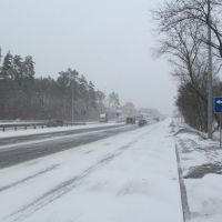 highway in the snowy weather * Брест-Литовське шосе в снігу, Киев