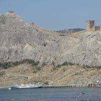 ► Судак Генуэззская крепость вид с пляжа.  Monumental view    *, Судак