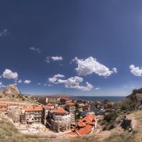 Crimea. Sudak. 360 ° view of the surroundings of the Genoese Fortress (on the right above the hill). There will be a garden city! / Крым. Судак. 360° панорама окрестностей Генуэзской крепости. Здесь будет город-сад!, Судак