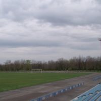 Краснодонский стадион в облачную погоду, Краснодон