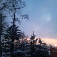 Пустомити, грудень-захід  / winter sunset, Жолкиев