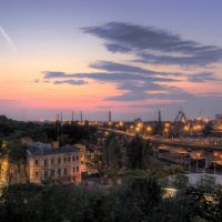 Вид с Приморского бульвара на Пересыпь с кусочком порта, Одесса