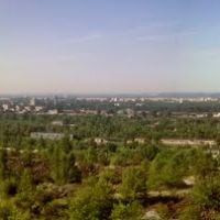 Панорама с западных отвалов карьера ПГОКа (вид на город Комсомольск), Комсомольск