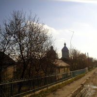 Вулиця Миру вид на церкву, Демидовка