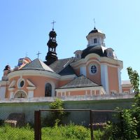 Korets. Polish Roman Catholic church from the back yard., Корец