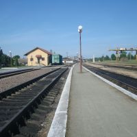 Станция Лановцы. Вторая платформа.  Вид в сторону Збаража, Лановцы