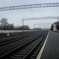 Станция Подволочиск. Первая платформа.Вид в сторону Максимовки-Тернопольской, Подволочиск