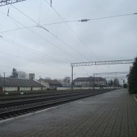 Станция Подволочиск. Первая платформа. Вид в сторону Максимовки-Тернопольской, Подволочиск