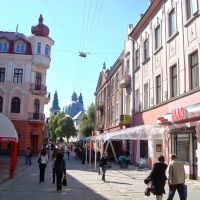 Ternopil, street in the old town, May 2009, Тернополь