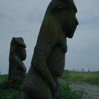 Scythian stone idols gathered on a mount in Izyum, Изюм