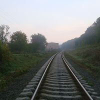 Железнодорожная линия Гусятин - Ярмолинцы. Перегон Виктория - Новолисогорка, Городок