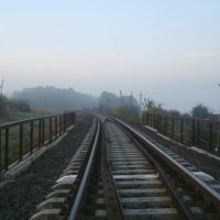 Железнодорожная линия Гусятин - Ярмолинцы. Перегон Виктория - Новолисогорка. Мост, Городок