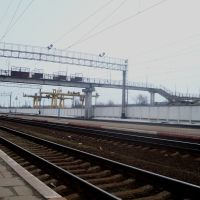 Станция Деражня. Первая и вторая платформы. Вид в сторону Комаровцев, Деражня
