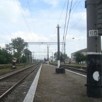 Станция Славута. Вид со второй платформы в сторону Цветохи, Славута