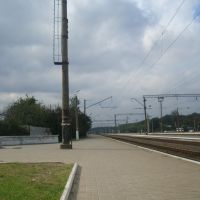 Станция Славута. Вид с первой платформы в сторону Кривина, Славута