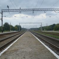 Станция Славута. Вид со второй платформы в сторону Кривина, Славута