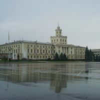 Rain on the Central Square (Rainy cityscapes), Хмельницкий