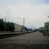 Станция Шепетовка. Первая и вторая платформы. Вид в сторону Казатина, Шепетовка