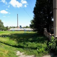 Panorama спортивной площадки школы, Липовец