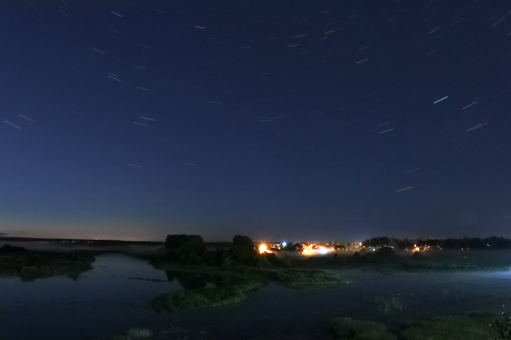 Звёзды над Конским островом, вид из городского парка., Шуя