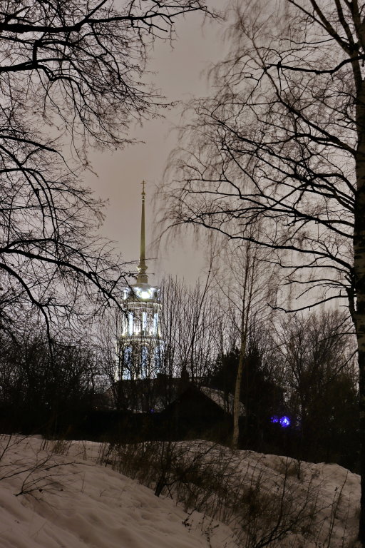 Колокольня Воскресенского собора, вид с парковой аллеи., Шуя