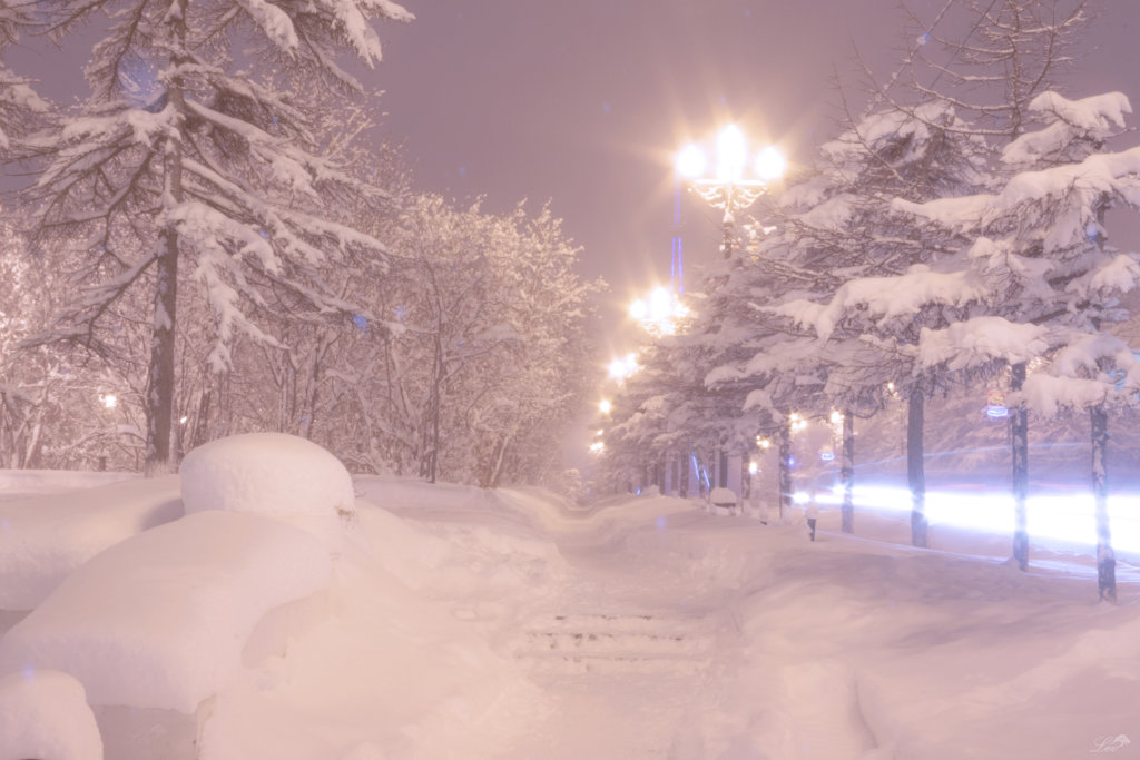 Зимний тротуар, Магадан
